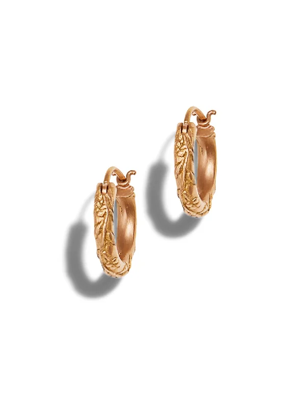 custom engraved infinity necklace Dogwood Rose Gold Hoop Earrings