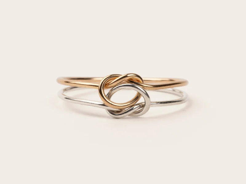 infinity couple’s ring matching set Double Knot Ring