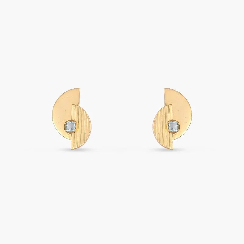 crystal drop earrings elegant Dune Crescents Silver Stud Earrings