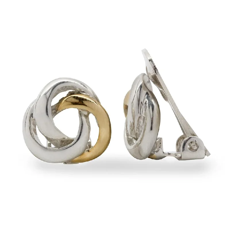 Earrings ClipOn Knot Two Tone