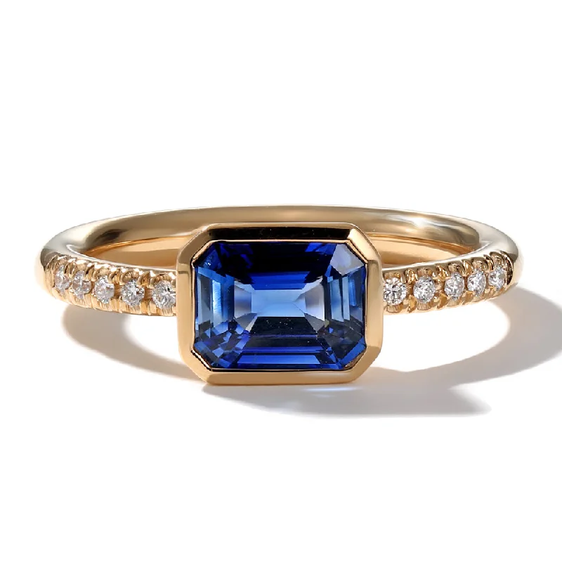 sterling silver angel wing pendant East-West Emerald Cut Sapphire and Diamond Bezel Ring sterling silver angel wing pendant East-West Emerald Cut Sapphire and Diamond Bezel Ring