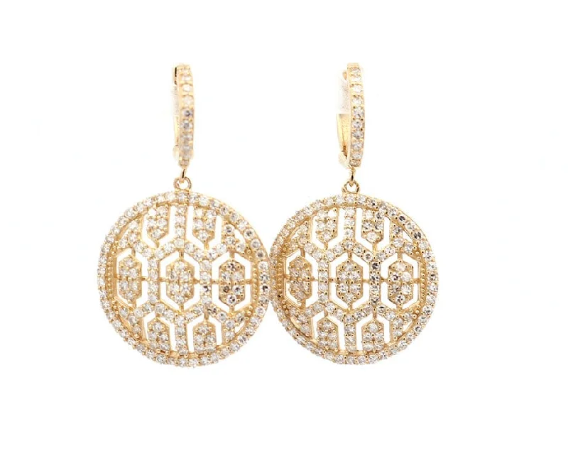 Effy D’oro 1.35ctw Diamond Maze Drop Earrings in 14K