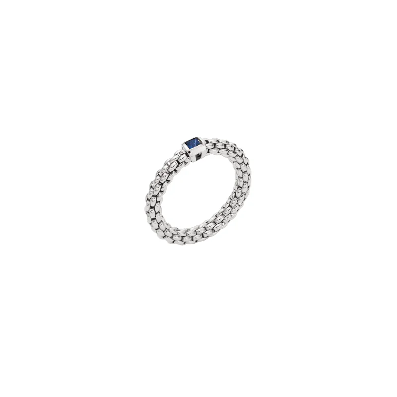 tiny gold huggie hoops Flex'it Ring with A Blue Sapphire