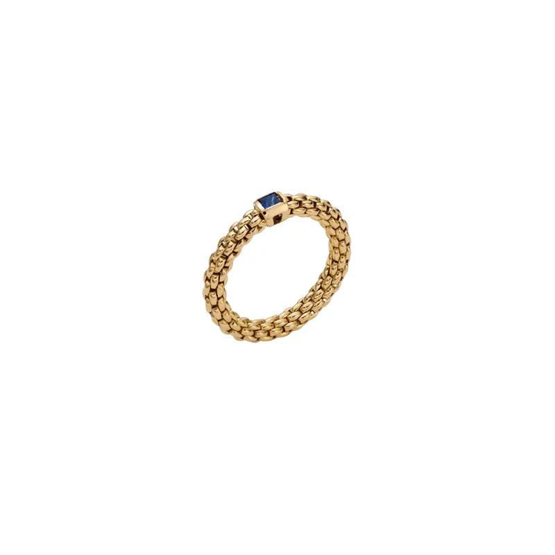 emerald-cut engagement ring halo Flex'it Ring with A Blue Sapphire