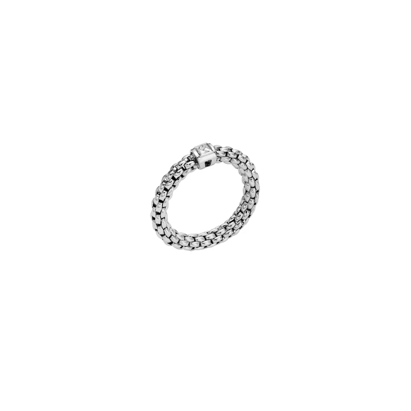 sterling silver charm anklet Flex'it Ring with A White Diamond