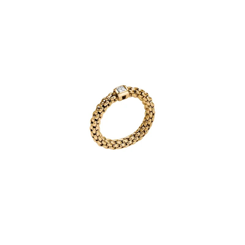 handmade wire-wrapped gemstone ring Flex'it Ring with A White Diamond