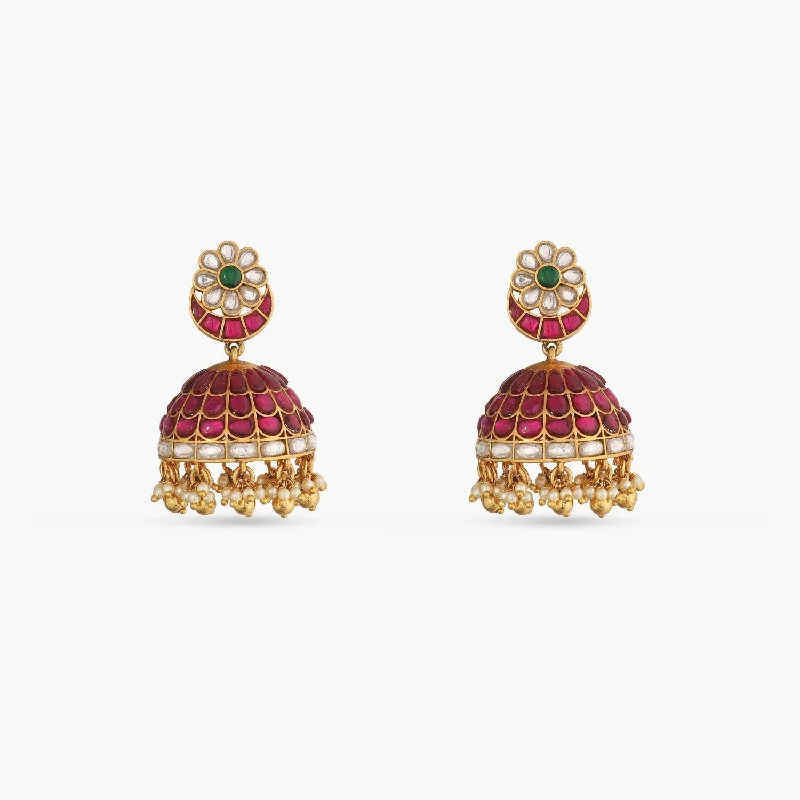 infinity loop ring rose gold Floral Jhumki Silver Earrings