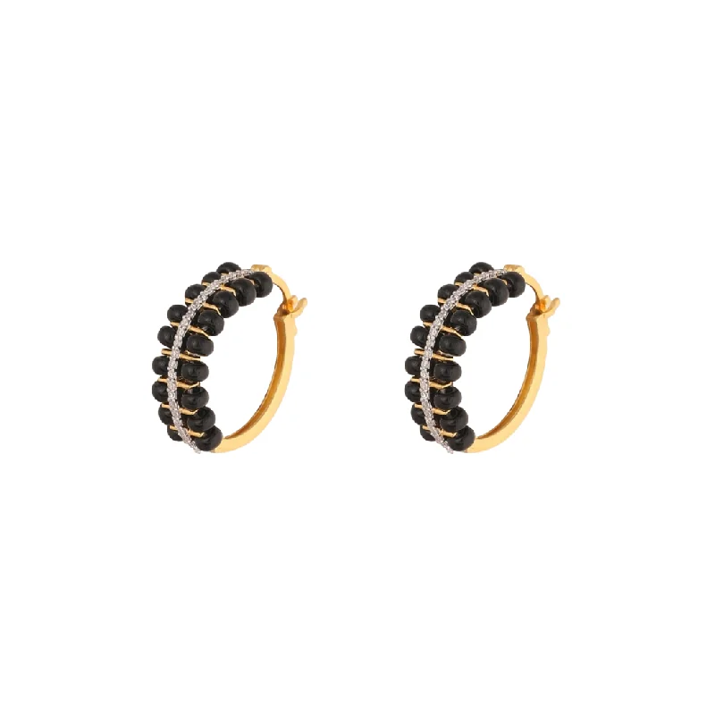 diamond halo stud earrings Forever CZ Silver Mangalsutra Hoop Earrings