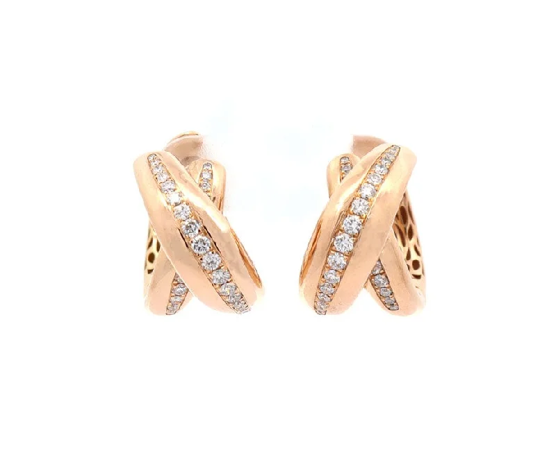 Giorgio Visconti 0.30ctw Diamond Crossover Hoop Earrings in 18K