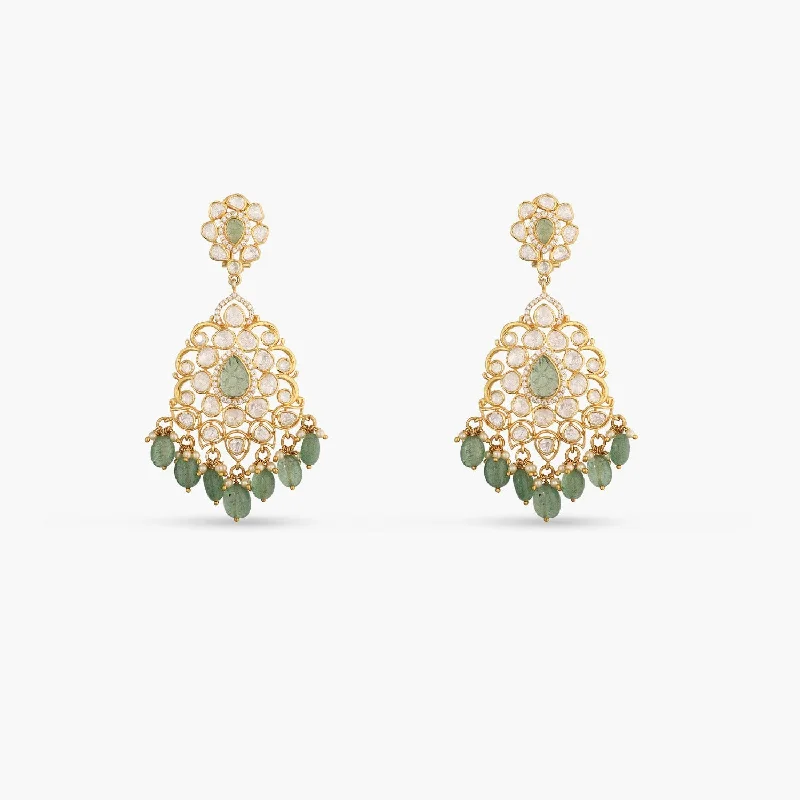 silver wave ring dainty Gleam Floral Moissanite Silver Drop Earrings