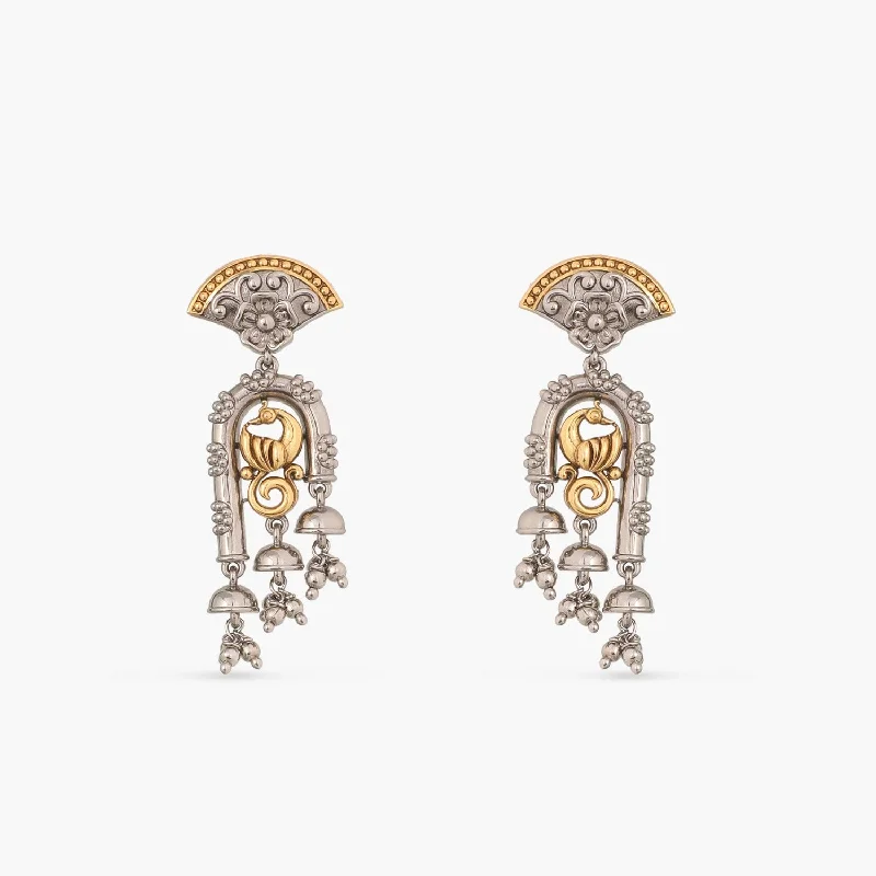 raw crystal cuff bracelet Glow Oxidized Silver Jhumki Earrings