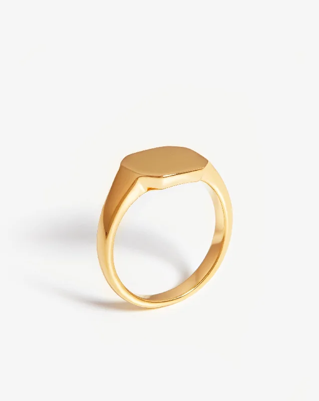 Engravable Octa Signet Ring | 18ct Gold Vermeil