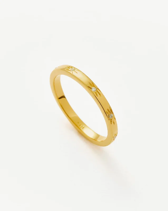 Interstellar Star Studded Stacking Ring | 18ct Gold Vermeil