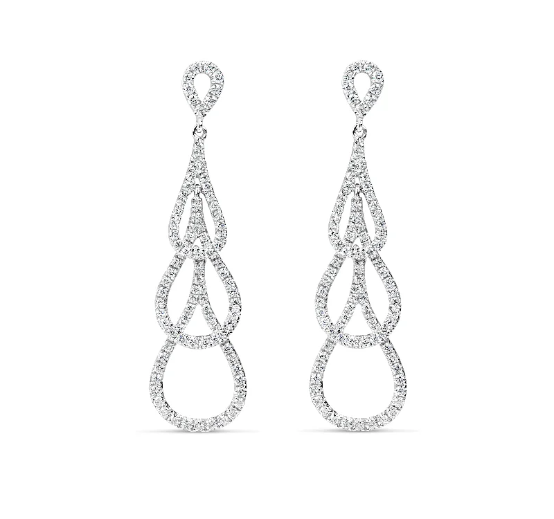 GRADUATED TRIPLE TEAR DROP EARRINGS