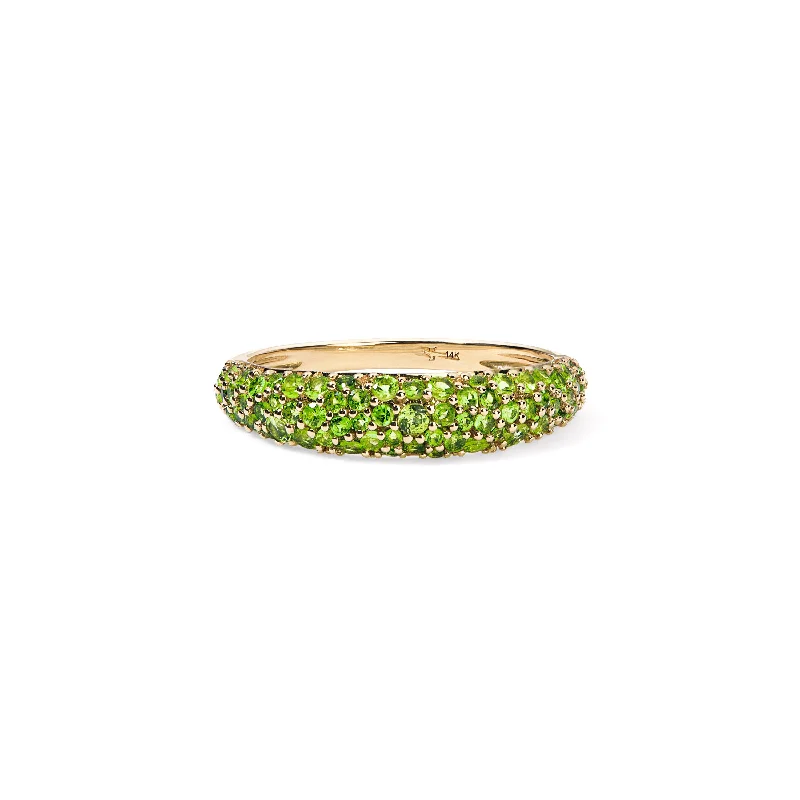 Green Tsavorite Pave Stack Ring