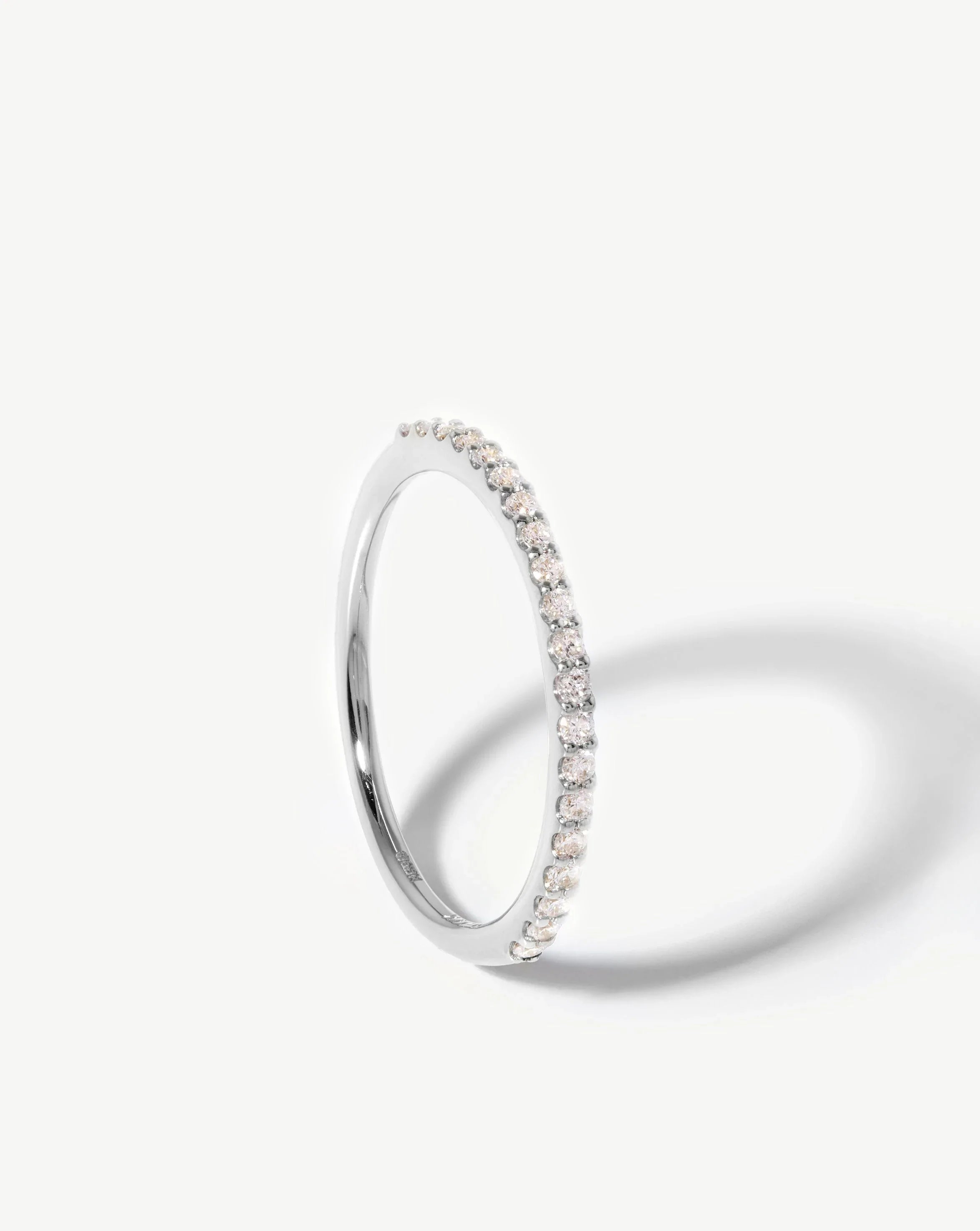 Fine Slim Eternity Ring | 14ct White Gold/Diamond