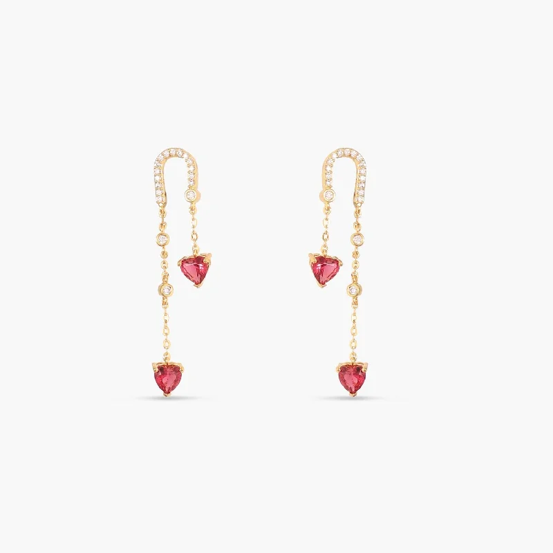 unique diamond stud earrings Heart CZ Charms Silver Drop Earrings