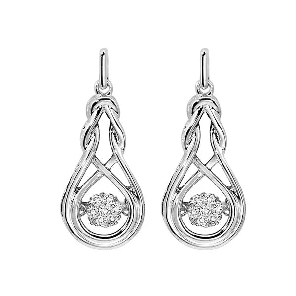 adjustable charm necklace Sterling Silver & Diamond Rhythm Of Love Anniversary Love Knot Earrings adjustable charm necklace Sterling Silver & Diamond Rhythm Of Love Anniversary Love Knot Earrings