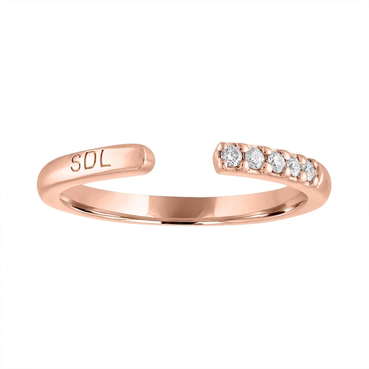 Open Diamond Stack Band in Rose Gold Size 6