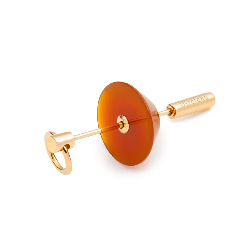 "Spear" Door Knocker Earring Medium size, Carnelian