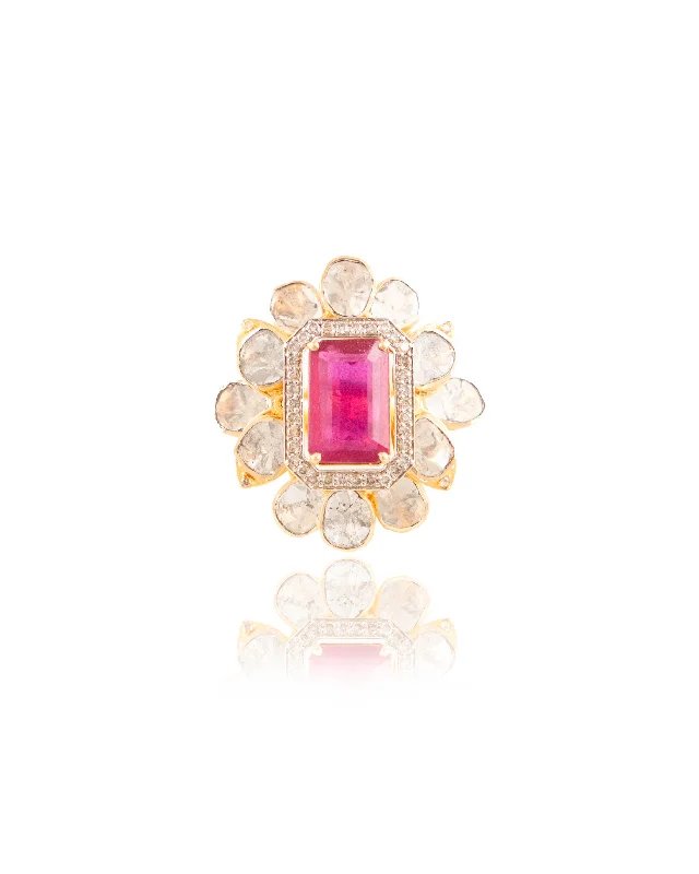 birthstone charm bracelet for mom Insha Polki And Diamond Ring