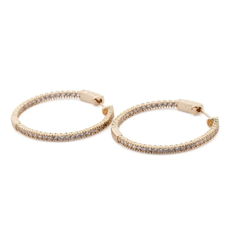 Inside Out Hoops Medium Rose Gold Plated