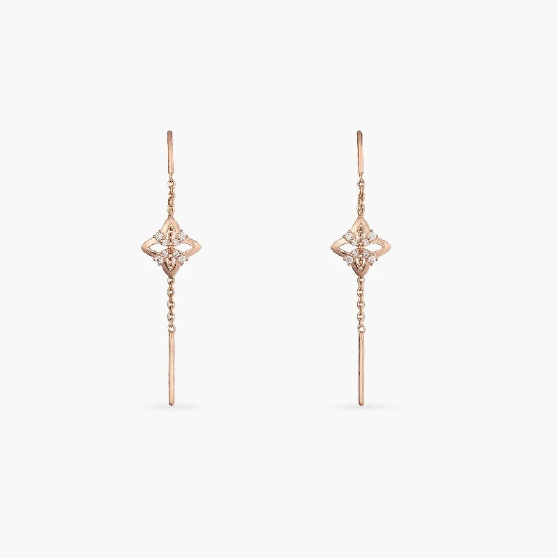 genuine ruby ring women Ivy CZ Silver Chain Earrings