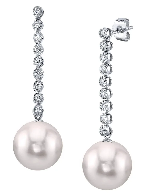 solid gold disc charm bracelet Japanese Akoya Pearl Bellatrix Earrings