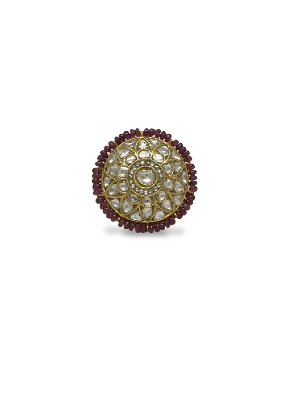 minimalist threader earrings gold Jiya Polki Ring
