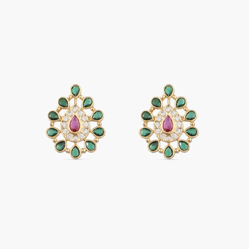 dainty cherry blossom ring Kul Gold-Plated Silver Stud Earrings