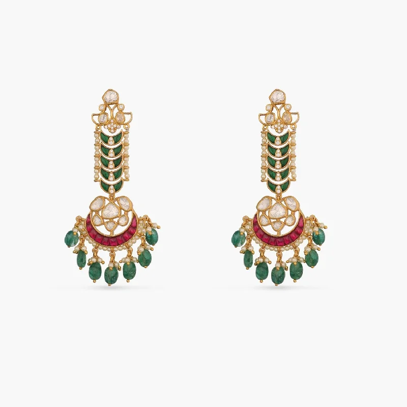 gold-plated snake chain bracelet Kumud Moissanite Silver Drop Earrings