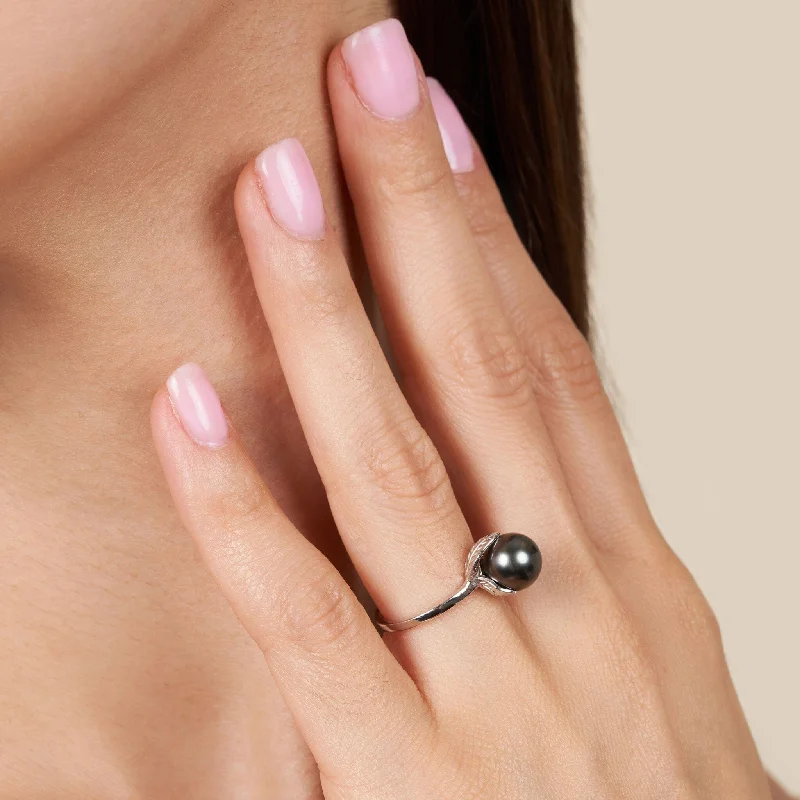 celestial sun and moon earrings Leaf Collection Tahitian Pearl Ring