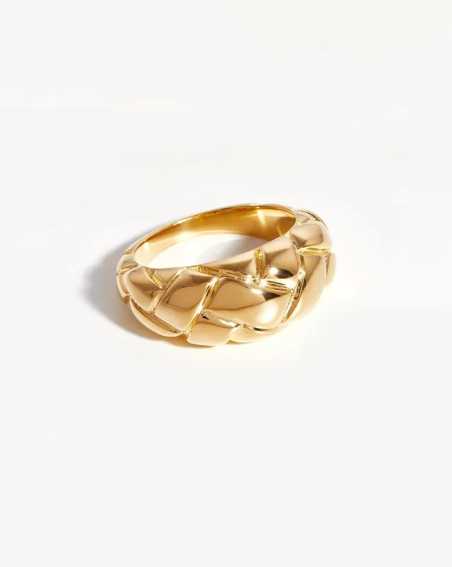 Lucy Williams Dome Waffle Ring | 18ct Gold Vermeil