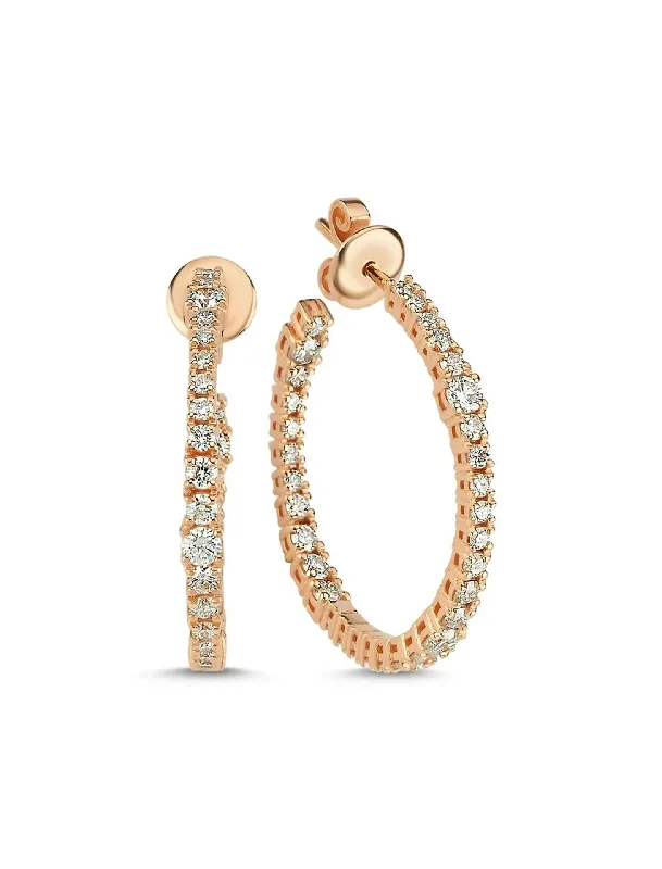 leather cuff bracelet men The Inara, 14K Yellow Gold + Diamond Hoops