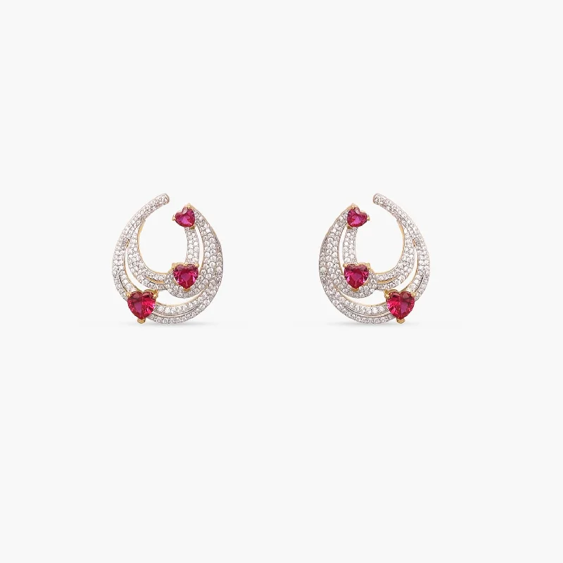 gold bar earrings minimalist Lyra CZ Silver Hoop Earrings