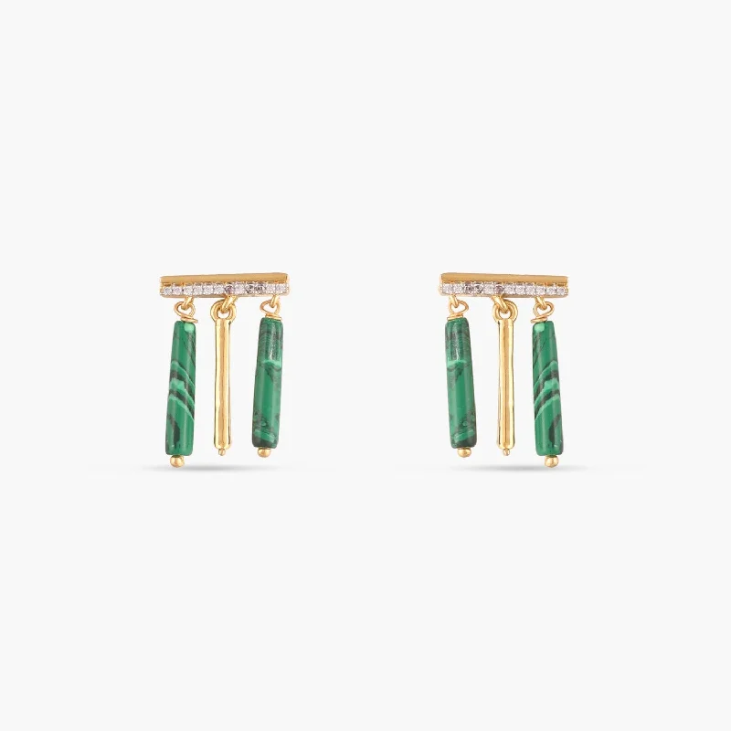 infinity knot wedding band Malachite Simple Silver Drop Earrings