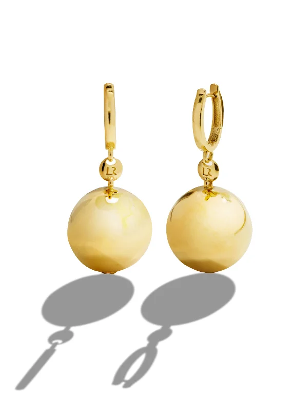 geometric diamond earrings gold Marella Yellow Gold Sphere Earrings