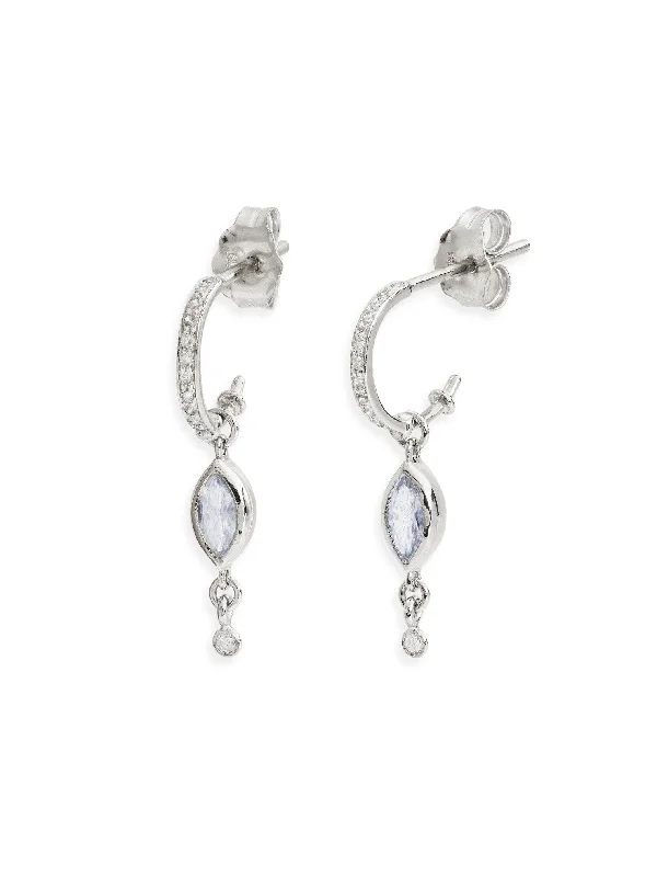 sterling silver angel wing pendant Marquise Moonstone & Dangling Diamond White Gold Hoop Earrings sterling silver angel wing pendant Marquise Moonstone & Dangling Diamond White Gold Hoop Earrings