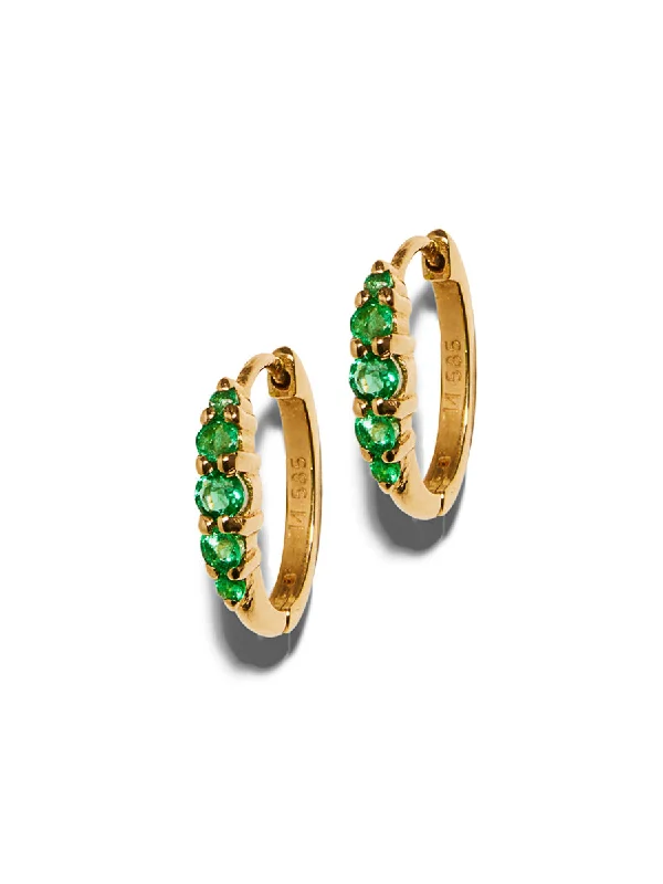 oval cut engagement ring platinum Medium Emerald Rivulet Yellow Gold Oval Hoop Earrings