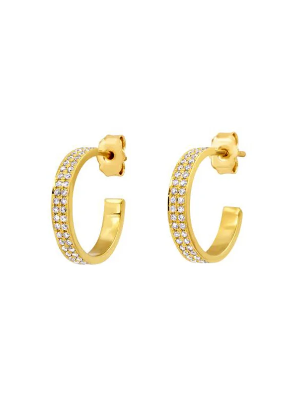 minimalist birthstone bangle Mini Diamond Ellen Yellow Gold Hoops