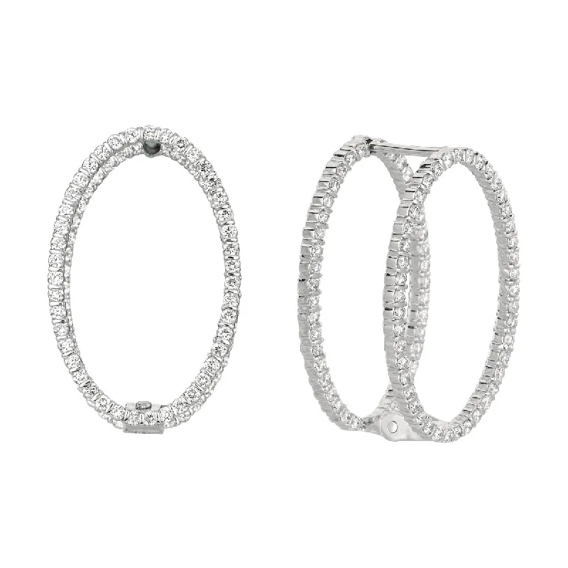 Minilok Miroir Large Diamond Oval Earrings