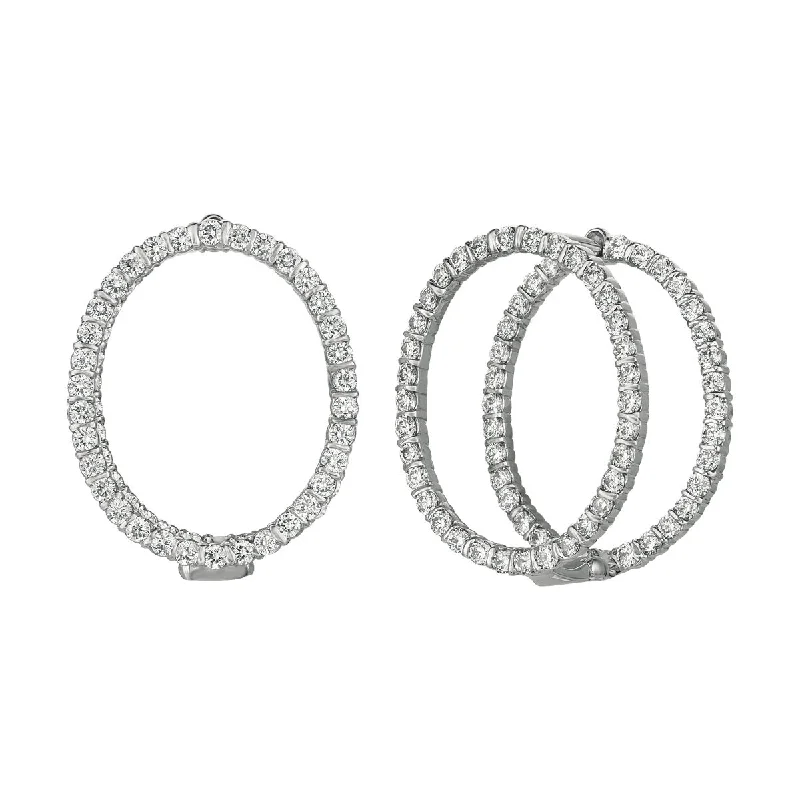 Minilok Miroir Small Diamond Oval Earrings