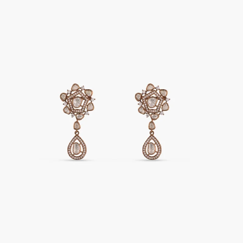 unique gemstone necklace handmade Moissanite Shine Silver Drop Earrings
