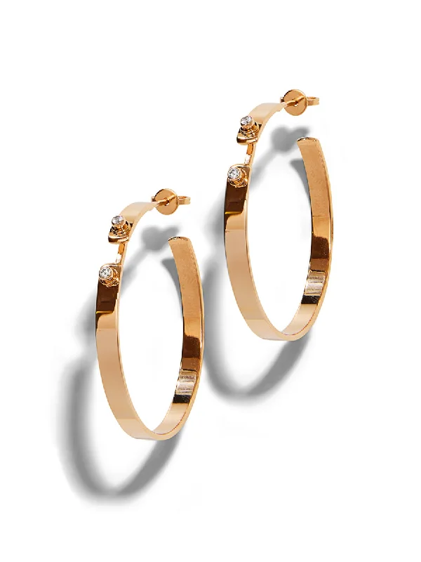 hammered gold stacking rings Monday Morning Mood Rose Gold Large Hoop Earrings
