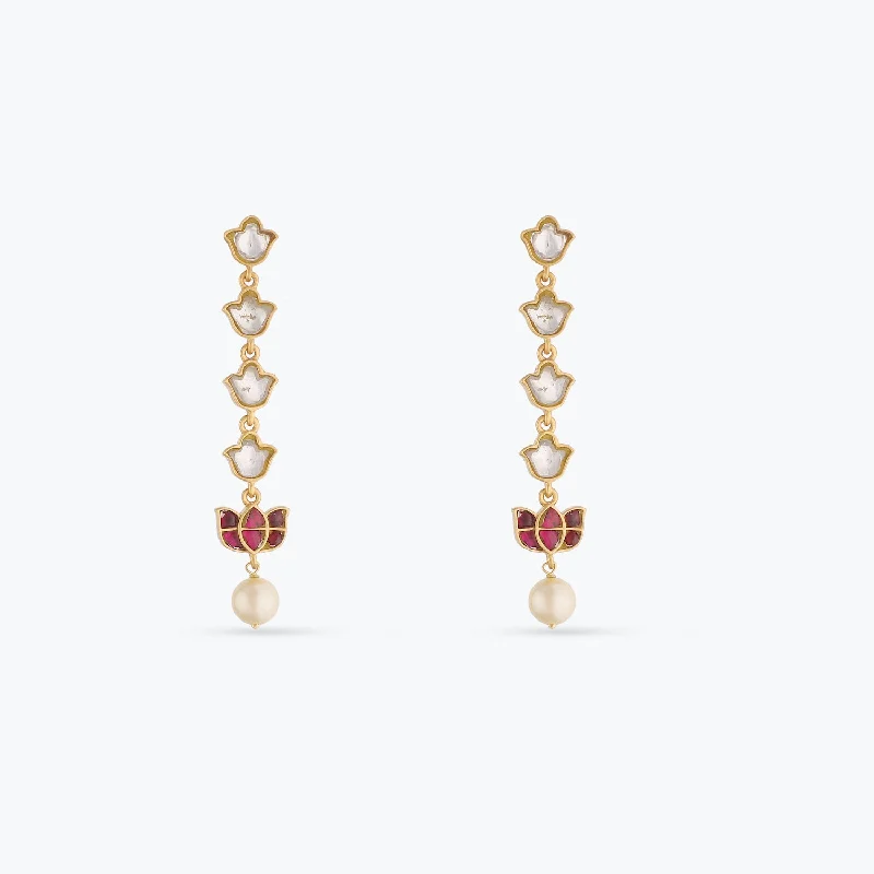 large statement turquoise ring Mrinala Gold Plated Silver Drop Earrings