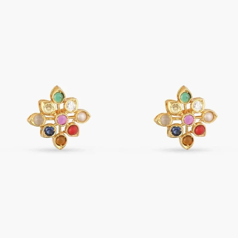 unique diamond tennis bracelet Navanya Navaratna Silver Stud Earrings