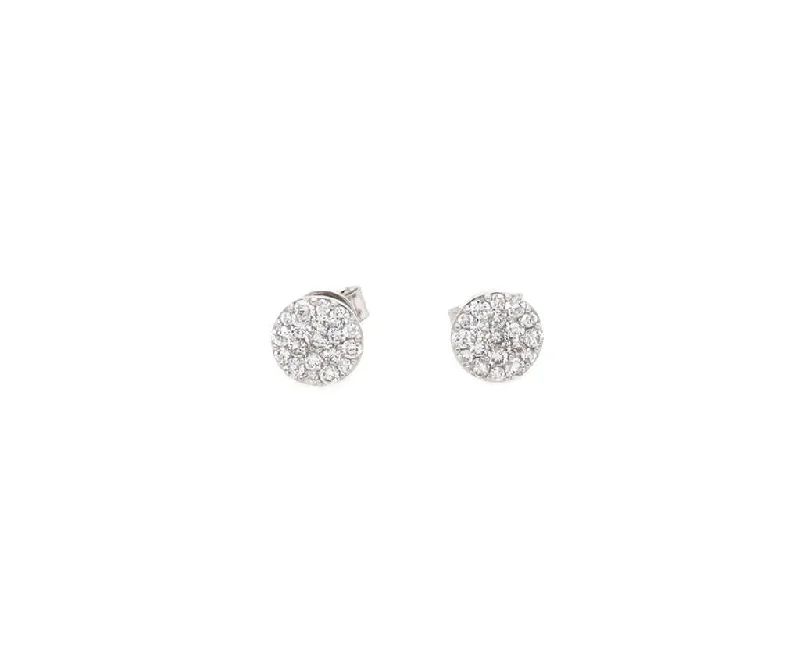 New 0.65ctw Round Diamond Cluster Stud Earrings in 14K