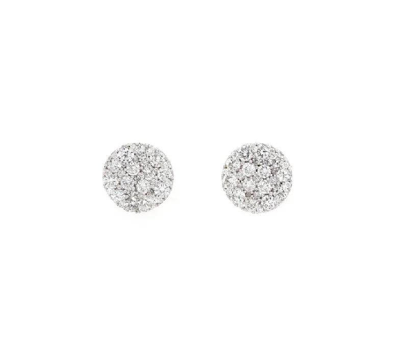 New 1.16ctw Round Diamond Cluster Stud Earrings in 14K