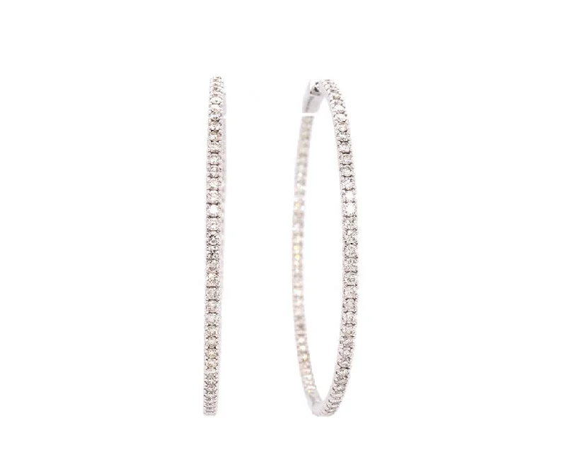 New 2.75ctw Diamond Inside Out Hoop Earrings in 14K