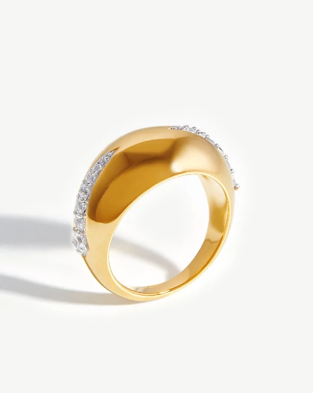 Dome Pave Ring | 18ct Gold Plated/Cubic Zirconia